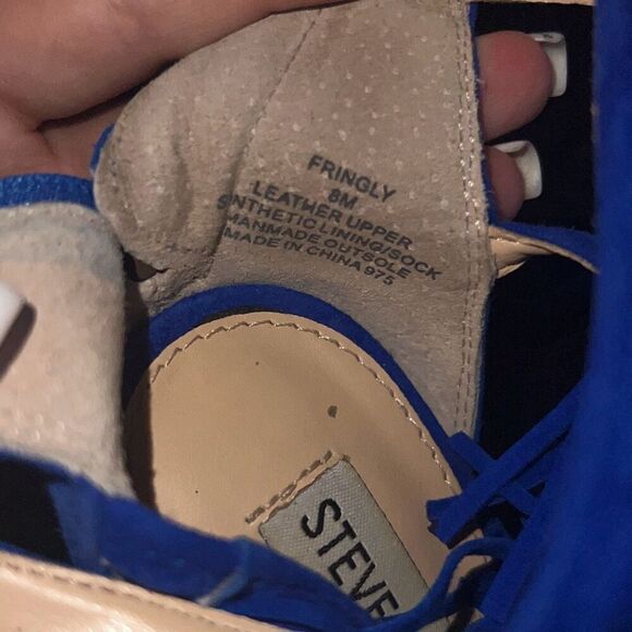 ✨Steve Madden Fringly Cobalt Blue Suede Sz 8 Heels✨ - Picture 13 of 13
